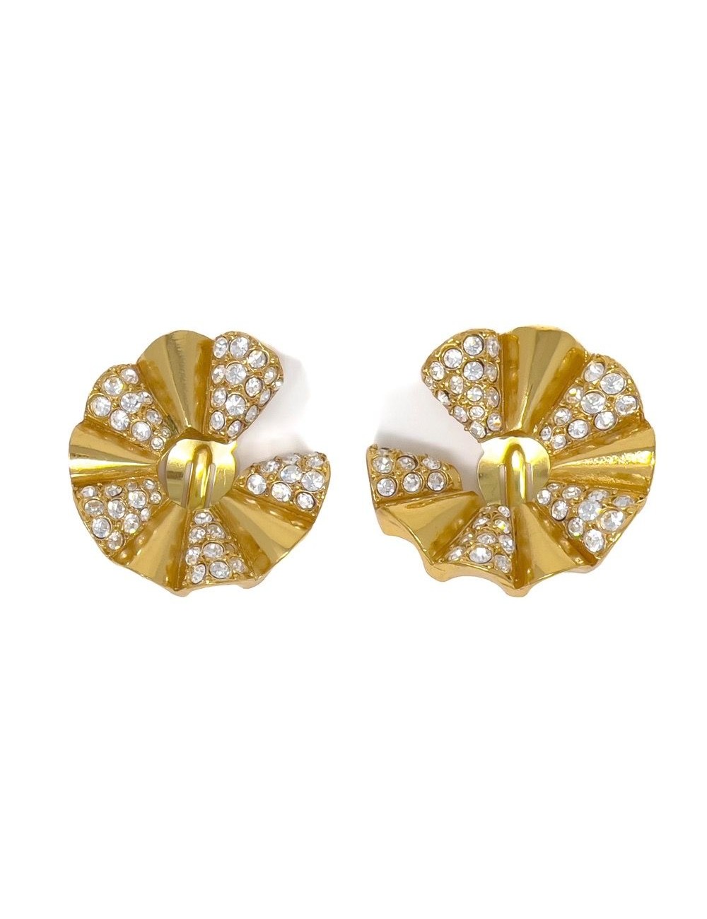 Jean-Louis Scherrer 1980s Gold Plated Vintage Earrings UK